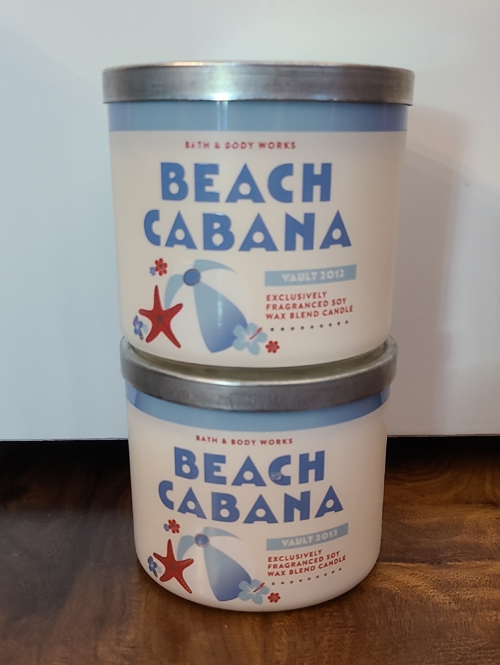 2pc BEACH CABANA 3 Wick Candle Bath And Body Works